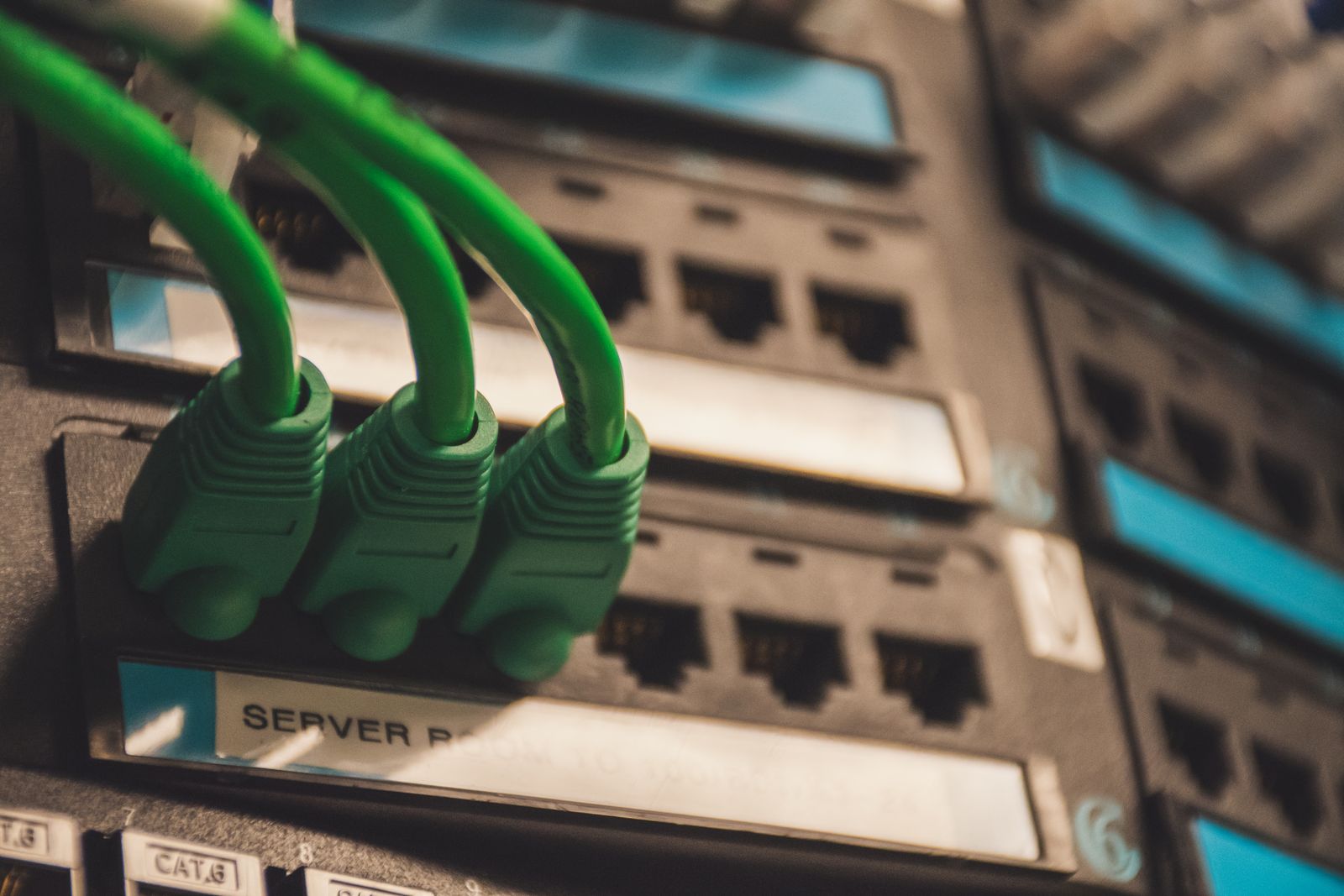 Patch panel with network cables